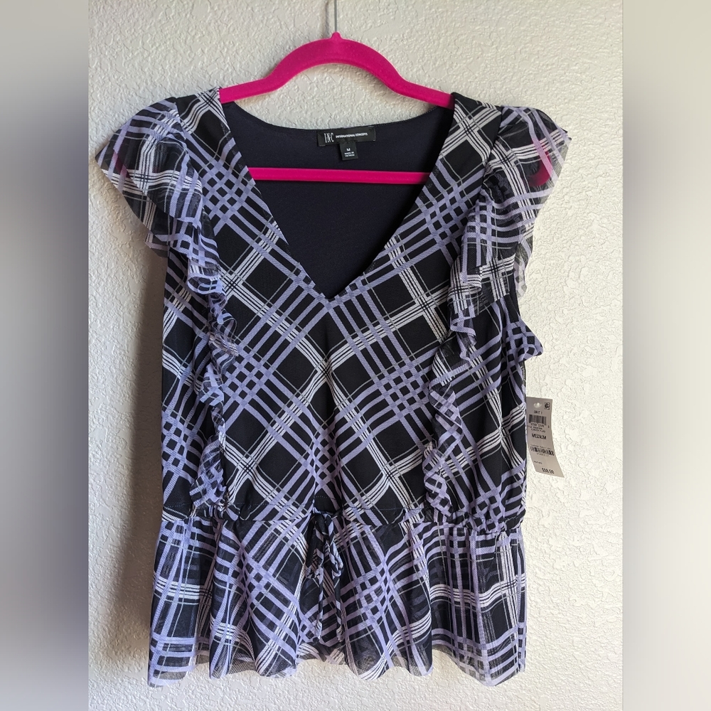 Women's black and purple top